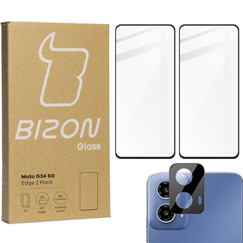 2x Szkło + szybka na aparat BIZON Edge 2 Pack do  Motorola Moto G34 5G