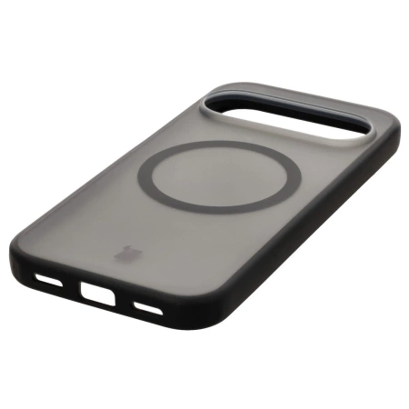 Etui z pierścieniem magnetycznym Bizon Case MatteO do Pixel 10 / 10 Pro, przydymione-czarne