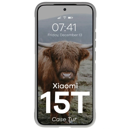 Pancerne etui Bizon Case Tur do Xiaomi 15T, jasnoszare
