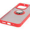 Etui z uchwytem na palec Bizon Case Hybrid Ring do Xiaomi Redmi 13 4G, przydymione z czerwoną ramką