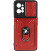 Etui Bizon Case Camshield Card Slot Ring do Realme C31, czerwone