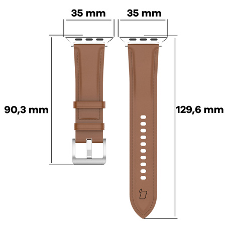 Skórzany pasek Bizon Strap Watch Casual do Apple Watch 44/45/46/49 mm, jasnobrązowy