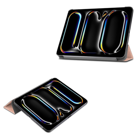 Etui Bizon Case Tab Croc do iPad Pro 11" 2025 / 2024, różowozłote