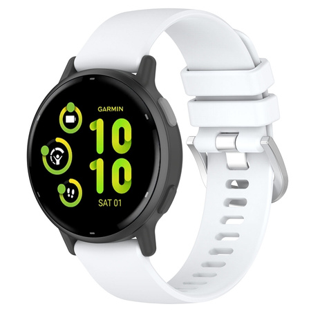 Pasek silikonowy do smartwatcha, Bizon Strap Watch Silicone Pro T, QuickRelease 20 mm, biały