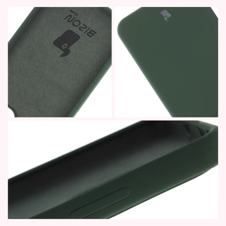Silikonowe etui Bizon Soft Case do Oppo Reno13 Pro, ciemnozielone