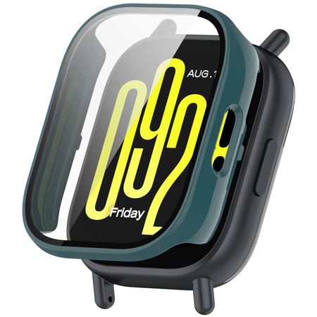 Etui ze szkłem do zegarka Bizon Case+Glass Watch do Xiaomi Redmi Watch 5 Active, zielone