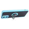 Etui z uchwytem na palec Bizon Case Hybrid Ring do Motorola Moto E13, przydymione z jasnoniebieską ramką