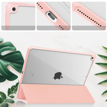 Etui Bizon Case Tab Clear Matt do iPad 9 10.2 2021 / iPad 8 2020/ iPad 10.2 2019, jasnoróżowe