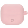 Silikonowe etui z karabińczykiem Bizon Case Headphone Silicone do Galaxy Buds 3/3 Pro/3 FE, jasnoróżowe