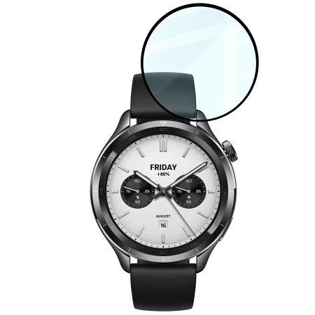 Szkło hybrydowe Bizon Glass Watch Edge Hybrid dla Xiaomi Watch S4, czarne