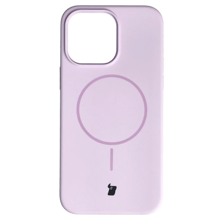 Silikonowe etui z pierścieniem magnetycznym Bizon Soft Case Magnetic do iPhone 14 Pro Max, jasnofioletowe