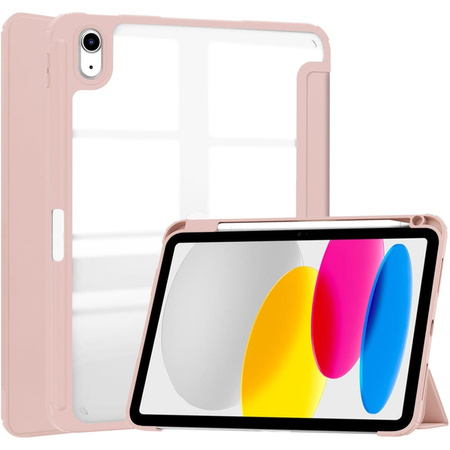 Etui Bizon Case Tab Clear Matt do  iPad 11 / 10 gen. 2025 / 2022, różowozłote