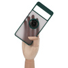 Etui z uchwytem na palec Bizon Case Hybrid Ring do Google Pixel 7 Pro, przydymione z ciemnozieloną ramką