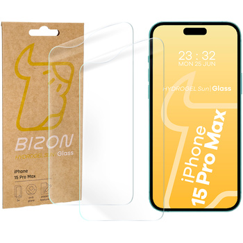 Folia matowa Bizon Glass Hydrogel Sun do iPhone 15 Pro Max, 2 sztuki