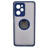 Etui z uchwytem na palec Bizon Case Hybrid Ring do Xiaomi Poco X5 Pro, przydymione z granatową ramką