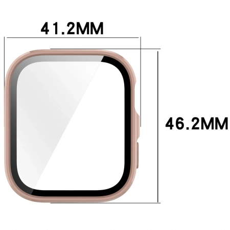Etui ze szkłem do zegarka Bizon Case+Glass Watch do Huawei Watch Fit 4, różowe