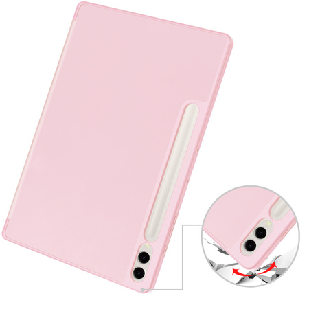 Etui Bizon Case Tab Lizard do Galaxy Tab S10 Plus / S9 Plus, różowe