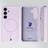 Silikonowe etui z pierścieniem magnetycznym Bizon Soft Case Magnetic do Galaxy S24, jasnofioletowe