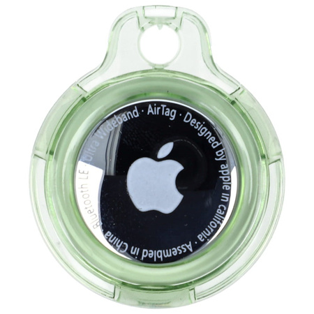 Etui Bizon Case Locator Keychain do Apple AirTag, przezroczysto-zielone