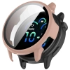 Etui ze szkłem do zegarka Bizon Case+Glass Watch do Garmin Vivoactive 6, różowe