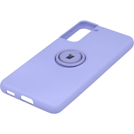 Etui Bizon Case Silicone Ring do Galaxy S21, fioletowe