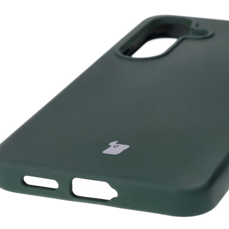 Silikonowe etui Bizon Soft Case do Galaxy S25, ciemnozielone