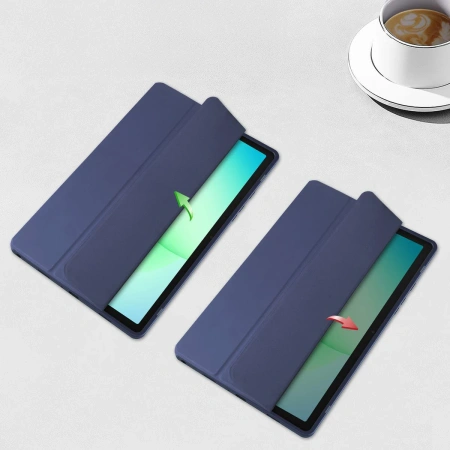 Etui z klapką Bizon Case Tab Clear Matt do Galaxy Tab A11 Plus / A9 Plus, granatowe