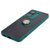 Etui z uchwytem na palec Bizon Case Hybrid Ring do Xiaomi Redmi 13C / Xiaomi Poco C65, przydymione z ciemnozieloną ramką