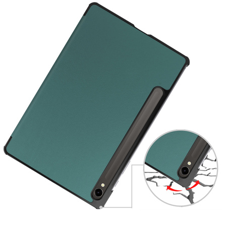 Etui Bizon Case Tab Croc do Galaxy Tab S10 Lite / S9, ciemnozielone