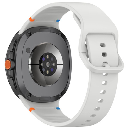 Silikonowy pasek Bizon Strap Watch Silicone G do Galaxy Watch 8 40 mm / 44 mm / 8 Classic 46 mm, jasnoszary