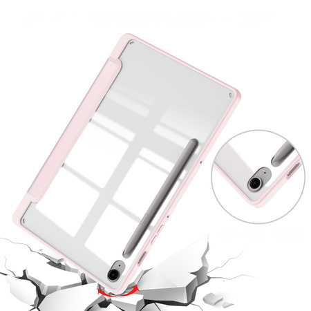 Etui Bizon Case Tab Clear Matt do Galaxy Tab S10 FE / S9 / S9 FE, jasnoróżowe