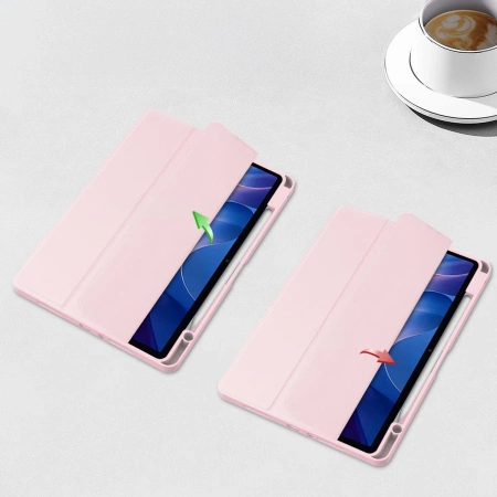 Etui z klapką Bizon Case Tab Clear Matt do Xiaomi Redmi Pad 2, różowe