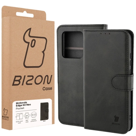 Etui z klapką Bizon Case Pocket do Motorola Edge 50 Neo/60 Neo, czarne