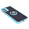 Etui z uchwytem na palec Bizon Case Hybrid Ring do Motorola Moto E13, przydymione z jasnoniebieską ramką