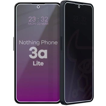 Prywatyzujące szkło hybrydowe Bizon Glass Mule Shadow do Nothing Phone (3a) Lite, matowe