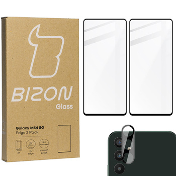 2x Szkło + szybka na aparat BIZON Edge 2 Pack do Galaxy M54 5G