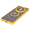 Etui z uchwytem na palec Bizon Case Hybrid Ring do Realme 12 Pro / 12 Pro+, przydymione z żółtą ramką