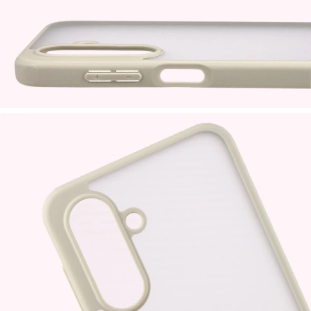 Etui Bizon Case Angelo do Galaxy A17 5G, półprzezroczyste z beżową ramką