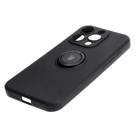 Etui Bizon Case Silicone Ring Sq do Apple iPhone 15 Pro, czarne