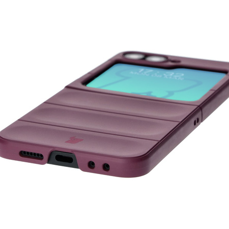 Pancerne etui Bizon Case Tur do Galaxy Z Flip6, ciemnofioletowe