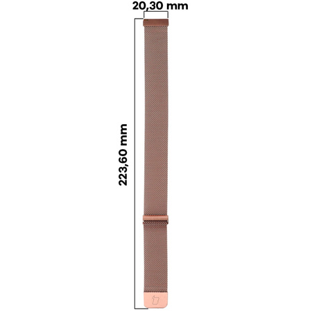 Pasek ze stali nierdzewnej do smartwatcha, Bizon Strap Watch Chain, Quick Release 22 mm, różowozłoty