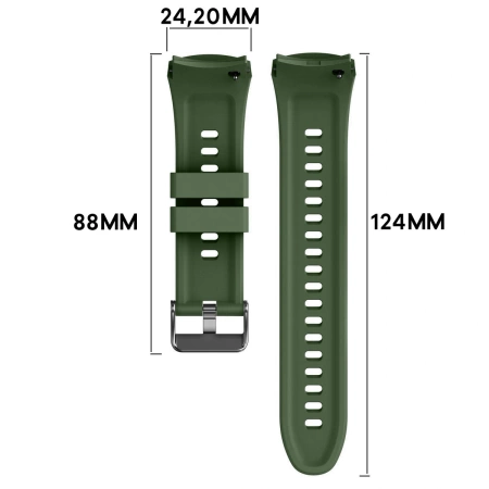 Silikonowy pasek Bizon Strap Watch Silicone T do Huawei Watch 5 46 mm, ciemnozielony
