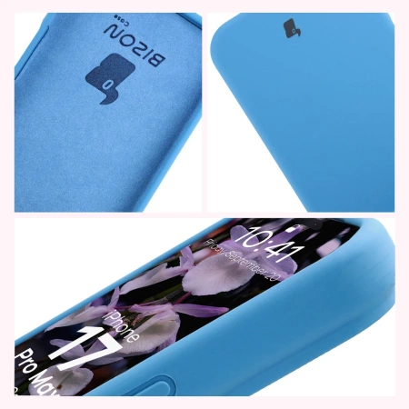 Silikonowe etui Bizon Soft Case do iPhone 17 Pro Max, niebieskie