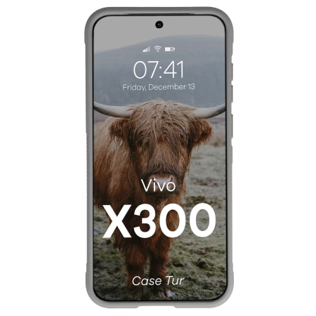 Pancerne etui Bizon Case Tur do Vivo X300, jasnoszare