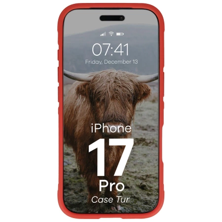 Pancerne etui Bizon Case Tur do iPhone 17 Pro, czerwone