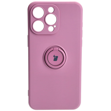 Etui Bizon Case Silicone Ring Sq do iPhone 15 Pro Max, ciemnofioletowe