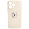 Etui Bizon Case Silicone Ring Sq do iPhone 15 Pro Max, beżowe