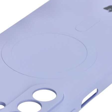 Silikonowe etui z pierścieniem magnetycznym Bizon Case Silicone Magnetic Sq do Galaxy A26 5G, jasnofioletowe