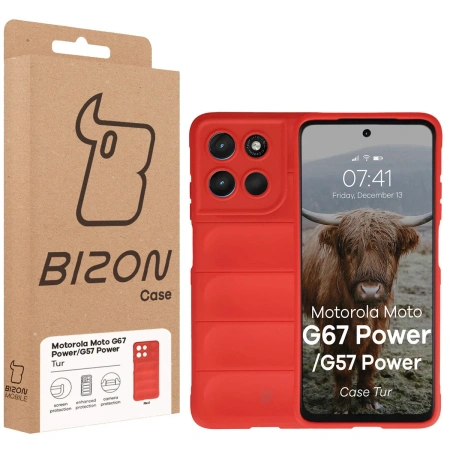 Pancerne etui Bizon Case Tur do Motorola Moto G57 Power / G67 Power, czerwone