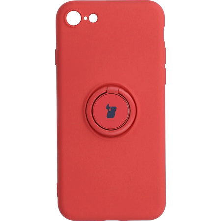 Etui Bizon Case Silicone Ring do iPhone SE 2022/2020, 8/7, ciemny róż